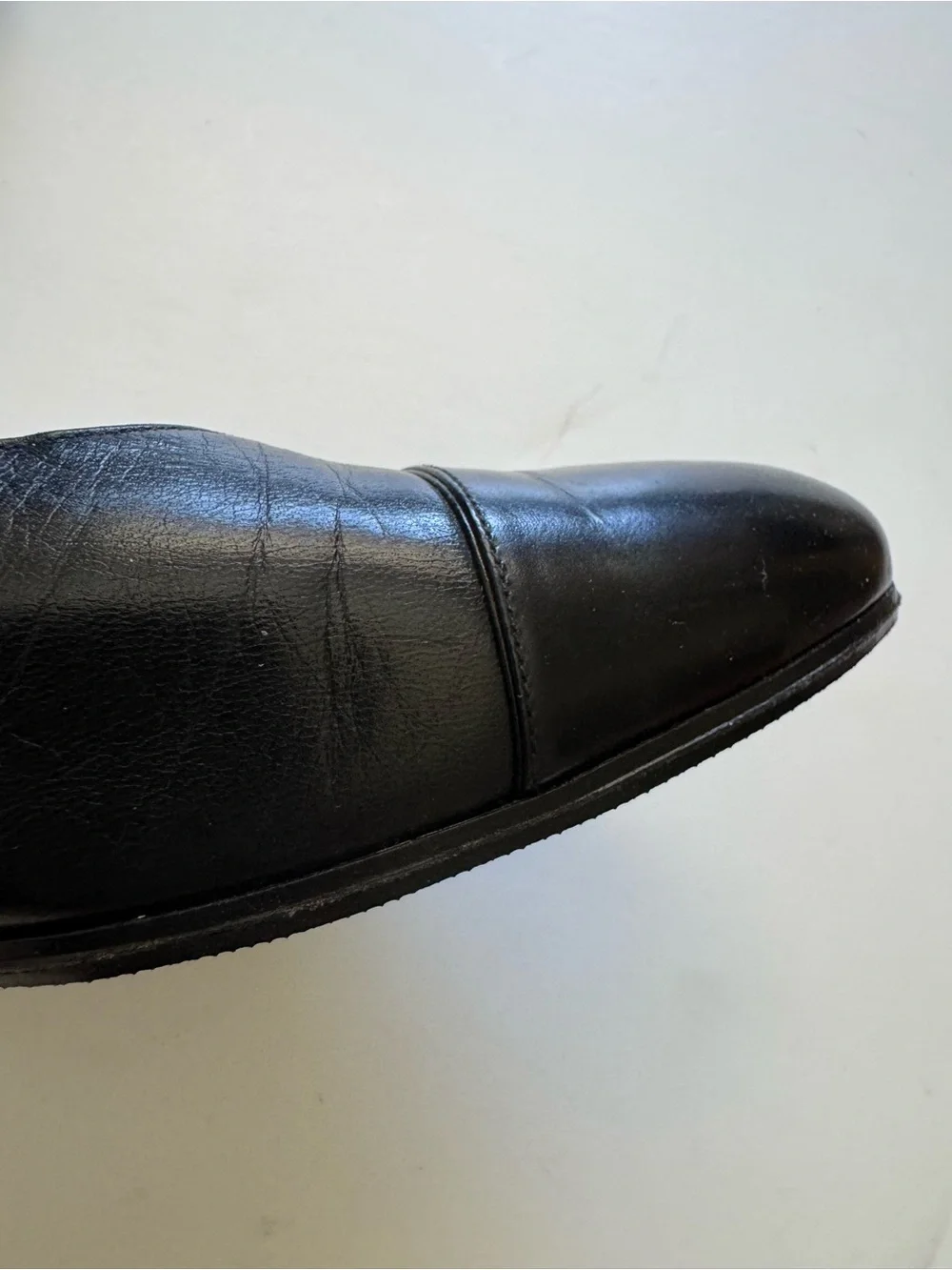 Vintage CHANEL Classic Black Leather Cap Toe Ballet Flats size 8.5